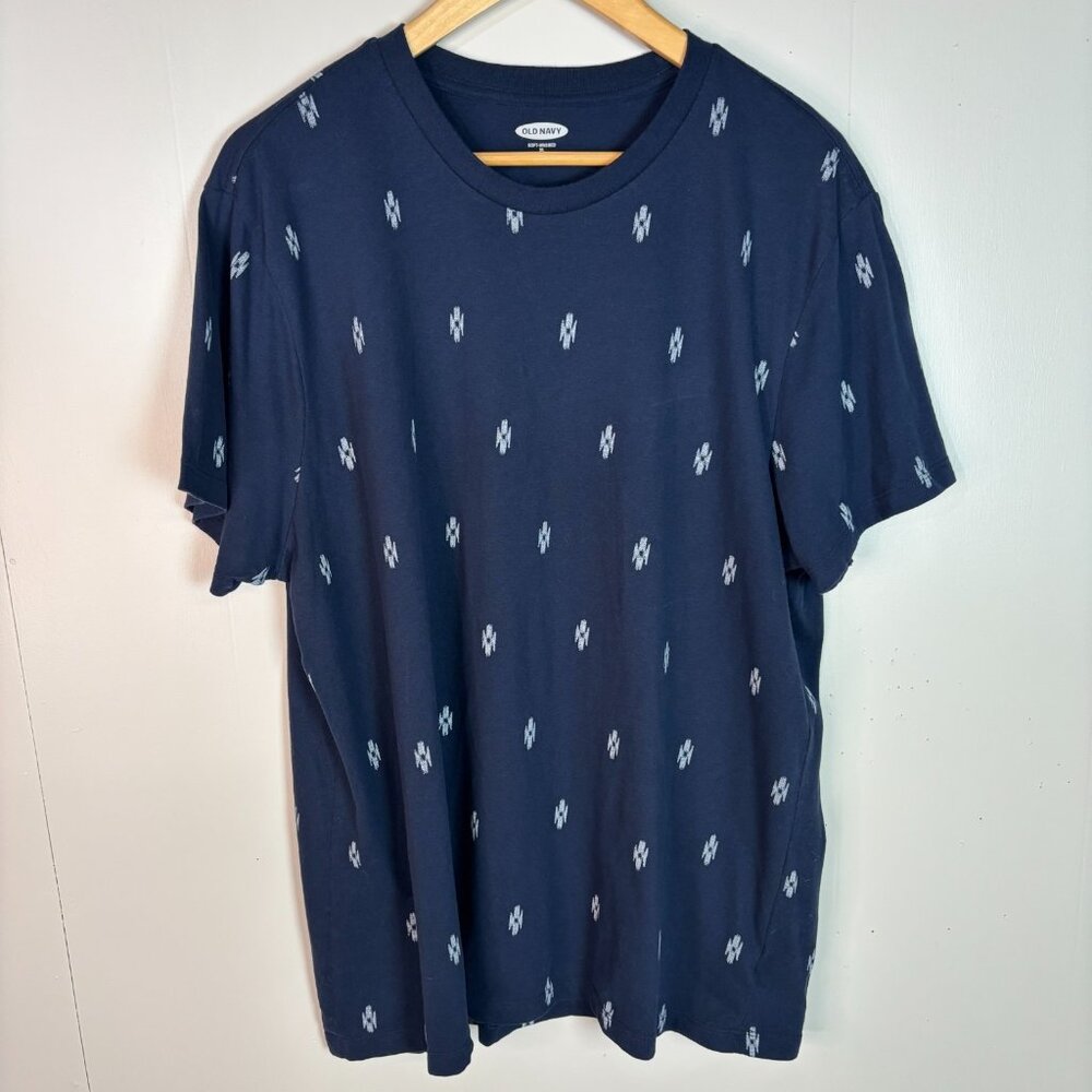 Old Navy T-Shirt XL Navy Blue Short Sleeve Soft-Washed Cotton Blend Casual Men's